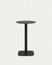 Стол La Forma (ех Julia Grup) Dina высокий круглый садовый стол черный с черной металлической основой Ø 60x96 см арт. 177061