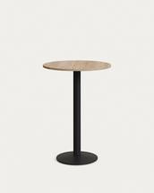 Стол La Forma (ех Julia Grup) Esilda Круглый стол из меламина с натуральной отделкой и черной металлической ножкой  Ø60x96 арт. 177083