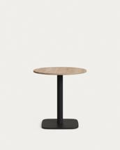 Стол La Forma (ех Julia Grup) Dina Круглый стол из меламина с натуральной отделкой и черной металлической ножкой Ø 68x70 с арт. 177977