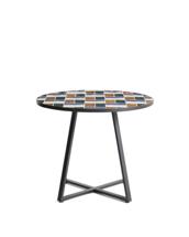 Стол La Forma (ех Julia Grup) Уличный стол Tella из зеленой стали с разноцветной плиткой 90 см арт. 482353
