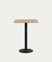 Стол La Forma (ех Julia Grup) Высокий садовый столик Esilda натуральный на черном металлическом основании 60 x 60 x 96 см арт. 177077