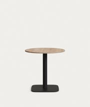 Стол La Forma (ех Julia Grup) Dina Круглый стол из меламина с натуральной отделкой и черной металлической ножкой Ø 68x70 с арт. 177977