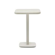 Стол La Forma (ех Julia Grup) Уличный стол Dina высокий белый из цемента и стали со столешницей 70х70 см арт. 263215