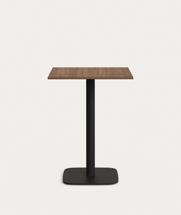 Стол La Forma (ех Julia Grup) Dina высокий стол из меламина с ореховой отделкой и металлической черной ножкой 60x60x96 арт. 177057