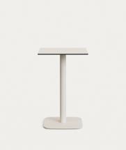Стол La Forma (ех Julia Grup) Высокий садовый столик Dina белый на белом металлическом основании 60 x 60 x 96 см арт. 177791