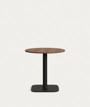 Стол La Forma (ех Julia Grup) Dina Круглый стол из меламина с ореховой отделкой и черной металлической ножкой Ø 68x70 с арт. 177975