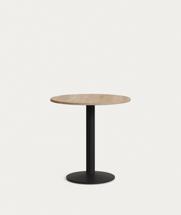 Стол La Forma (ех Julia Grup) Esilda Круглый стол из меламина с натуральной отделкой и черной металлической ножкой Ø70x70 арт. 177987