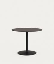 Стол La Forma (ех Julia Grup) Esilda Садовый круглый стол черного цвета с черной металлической ножкой арт. 181876