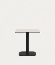 Стол La Forma (ех Julia Grup) Dina Уличный стол белый на черном металлическом основании 68 x 68 x 70 см арт. 177963