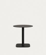 Стол La Forma (ех Julia Grup) Dina Садовый круглый стол черный на черном металлическом основании Ø 68x70 арт. 177971