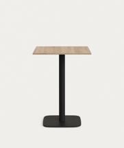 Стол La Forma (ех Julia Grup) Dina высокий стол из меламина с натуральной отделкой и металлической черной ножкой 60x60x96 арт. 177059