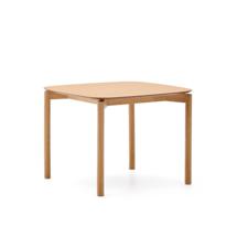 Стол La Forma (ех Julia Grup) Квадратный стол Indara из шпона и каучукового дерева с натуральной отделкой 100 х 100 арт. 251238