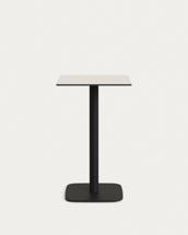 Стол La Forma (ех Julia Grup) Высокий садовый столик Dina белый на черном металлическом основании 60 x 60 x 96 см арт. 177055