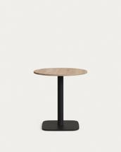 Стол La Forma (ех Julia Grup) Dina Круглый стол из меламина с натуральной отделкой и черной металлической ножкой Ø 68x70 с арт. 177977