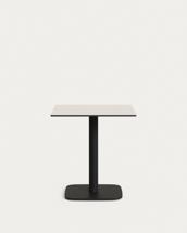 Стол La Forma (ех Julia Grup) Dina Уличный стол белый на черном металлическом основании 68 x 68 x 70 см арт. 177963