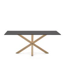 Стол La Forma (ех Julia Grup) Argo Стол обеденный со стальными ножками Wofect и столешницей из черного стекла 200x100 арт. 181401