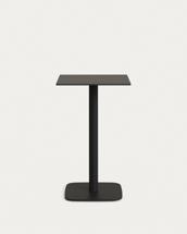 Стол La Forma (ех Julia Grup) Высокий садовый столик Dina черный на черном металлическом основании 60 x 60 x 96 см арт. 177053