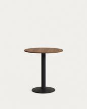 Стол La Forma (ех Julia Grup) Esilda Круглый стол из меламина с ореховой отделкой и черной металлической ножкой Ø70x70 арт. 177985