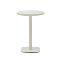Стол La Forma (ех Julia Grup) Уличный стол Dina круглый белый из цемента и стали со столешницей Ø70 см арт. 263213
