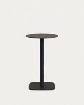 Стол La Forma (ех Julia Grup) Dina высокий круглый садовый стол черный с черной металлической основой Ø 60x96 см арт. 177061