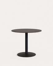 Стол La Forma (ех Julia Grup) Esilda Садовый круглый стол черного цвета с черной металлической ножкой арт. 181876