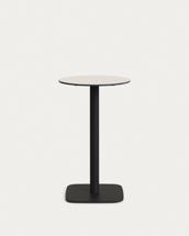 Стол La Forma (ех Julia Grup) Dina высокий круглый садовый стол белый с черной металлической основой Ø 60x96 см арт. 177063