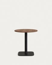 Стол La Forma (ех Julia Grup) Dina Круглый стол из меламина с ореховой отделкой и черной металлической ножкой Ø 68x70 с арт. 177975
