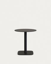 Стол La Forma (ех Julia Grup) Dina Садовый круглый стол черный на черном металлическом основании Ø 68x70 арт. 177971