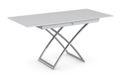 Стол М-СИТИ Стол MAGIC-J CS/5041-G, P77 chrome/ P64 white/ glass GXW extrawhite арт. CS/5041-G
