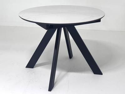 Стол М-СИТИ Стол БОНЖУР 100 БЕЛЫЙ МРАМОР, керамика / ЧЕРНЫЙ каркас М-City арт. 480M06037