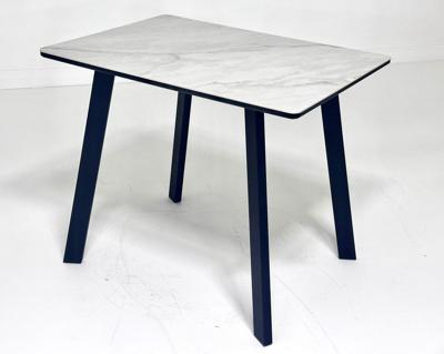 Стол М-СИТИ Стол ТИК ТАК 90  ОНИКС, керамика / Черный каркас М-City арт. 480M06041