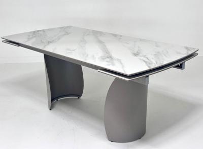 Стол М-СИТИ Стол ОЛЬХОН 180 БЕЛЫЙ МРАМОР АКТИВНЫЙ , керамика / Латте каркас, М-City арт. 480M06053