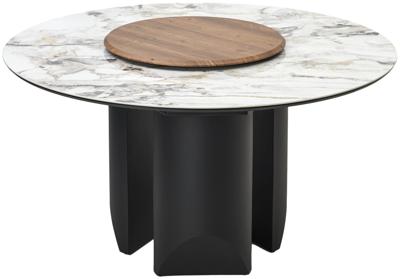Стол М-СИТИ Стол КОЛИЗЕЙ D137 ARCTIC OCEAN, Белый мрамор, керамика / Черный каркас М-City арт. 480M05690