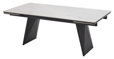 Стол М-СИТИ Стол ШЕРЛ  200 CRYSTAL ONIX BIANCO, керамика / Черный каркас М-City арт. 480M06151