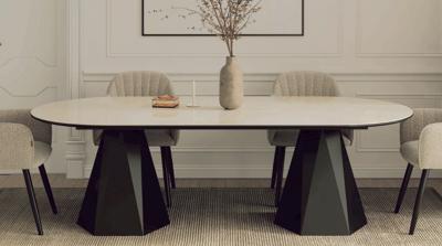 Стол М-СИТИ Стол ОРФЕЙ  240 нераскладной ONYX SABLE PULIDO, керамика / Черный каркас М-City арт. 480M06152