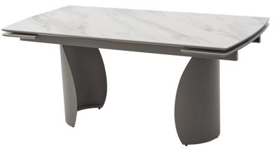 Стол М-СИТИ Стол ОЛЬХОН 180 БЕЛЫЙ МРАМОР АКТИВНЫЙ , керамика / Латте каркас, М-City арт. 480M06053