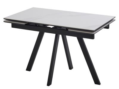 Стол М-СИТИ Стол НЕО-2 120 MATTE БЕЛЫЙ МРАМОР, керамика / Черный каркас, М-City арт. 480M06088
