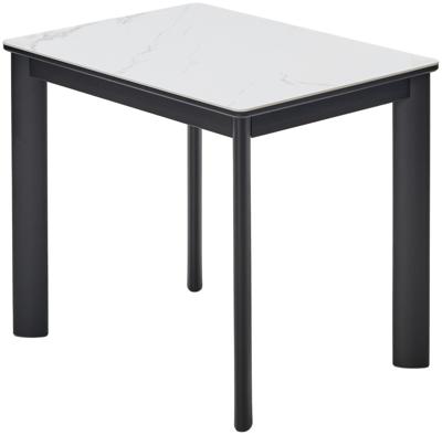 Стол М-СИТИ Стол ТЕТ-А-ТЕТ 120 цвет Белый мрамор, керамика / Черный каркас арт. 480M05792