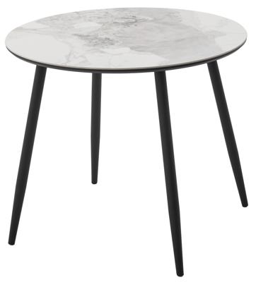 Стол М-СИТИ Стол МИЛТОН D89 цвет ПАНДОРА (PANDORA LIGHT 122 BG), керамика / Черный каркас арт. 480M06045