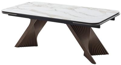 Стол М-СИТИ Стол МАНХЭТТЕН 200 цвет СВЕТЛЫЙ БЕЖ ( DRAC COLD XLIM), керамика / Орех Карни натуральный арт. 480M06203