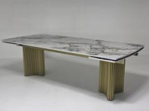 Стол М-СИТИ Стол АДАЖИО-2 240 (320) см ARCTIC OCEAN, керамика / Золотой каркас М-City арт. 480M06034