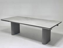 Стол М-СИТИ Стол АДАЖИО 240 (320) см ЭЛЛИПС VARESE ONICE, керамика / Латте каркас М-City арт. 480M06035