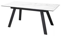 Стол М-СИТИ Стол МОРИС-2 140 MATTE БЕЛЫЙ МРАМОР, керамика / Черный каркас, М-City арт. 480M06051