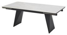 Стол М-СИТИ Стол ШЕРЛ  200 CRYSTAL ONIX BIANCO, керамика / Черный каркас М-City арт. 480M06151