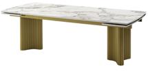Стол М-СИТИ Стол АДАЖИО-2 240 (320) см ARCTIC OCEAN, керамика / Золотой каркас М-City арт. 480M06034