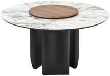 Стол М-СИТИ Стол КОЛИЗЕЙ D137 ARCTIC OCEAN, Белый мрамор, керамика / Черный каркас М-City арт. 480M05690