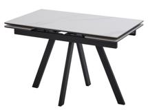 Стол М-СИТИ Стол НЕО-2 120 MATTE БЕЛЫЙ МРАМОР, керамика / Черный каркас, М-City арт. 480M06088
