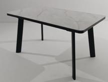 Стол М-СИТИ Стол НОРД 140  ОНИКС, керамика / Черный каркас М-City арт. 480M06200