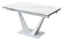 Стол М-СИТИ Стол Ниагара 140 БЕЛЫЙ МРАМОР, стекло / БЕЛЫЙ арт. 480M04462