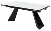 Стол М-СИТИ Стол Купер 160 БЕЛЫЙ МРАМОР, черная шагрень, стекло / ЧЕРНЫЙ арт. 480M04543